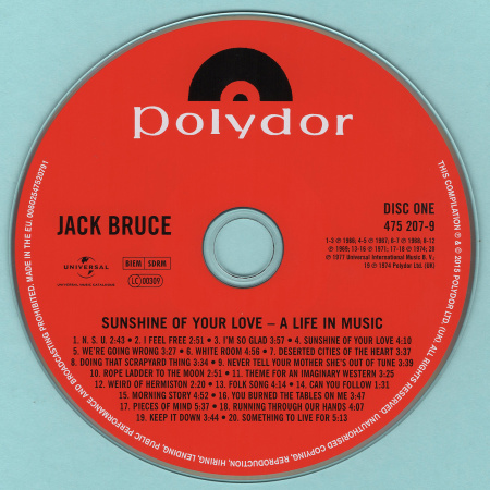 Постер Jack Bruce - Sunshine Of Your LoveL A Life In Music Jack Bruce - Sunshine Of Your LoveL A Life In Music