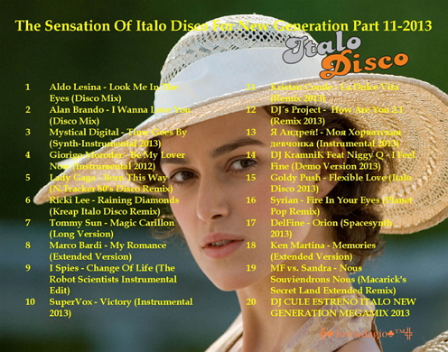 Постер VA - The Sensation Of Italo Disco For New Generation Part 1 - 11 VA - The Sensation Of Italo Disco For New Generation Part 1 - 11