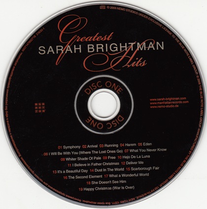 Постер Sarah Brightman - Greatest Hits Sarah Brightman - Greatest Hits