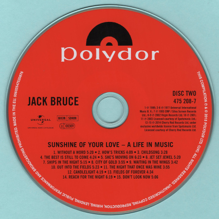 Постер Jack Bruce - Sunshine Of Your LoveL A Life In Music Jack Bruce - Sunshine Of Your LoveL A Life In Music